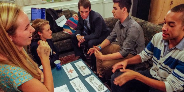 Stanford in Government offers a series of efforts to promote political engagement and student voter turnout, which includes their "Candidates" information session last Thursday, where students could 'speed date' various controversial political issues.
(ERIC THONG/The Stanford Daily)