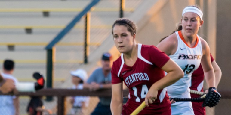 Senior Alex McCawley (above) leads the team in goals, with 14, and points, with 32. She will look to lead the Cardinal to their first program victory in the NCAA Tournament on Saturday. (NATHAN STAFFA/The Stanford Daily)