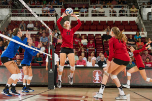 Madi Bugg (left) and Merete Lutz (right) currently lead the Pac-12 in two statistical categories. (KAREN AMBROSE HICKEY/stanfordphoto.com)