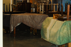 Piano storage in Braun Music Center. Photo by Gabriela Groth.