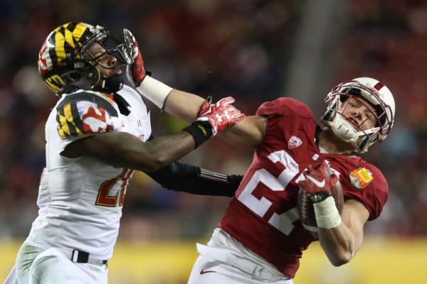 Freshman running back  Christian McCaffrey (right) showed off his absurd potential with several big gains on both offense and special teams, leading the team with 57 rushing yards and contributing 81 punt return yards as well. (DON FERIA/isiphotos.com)