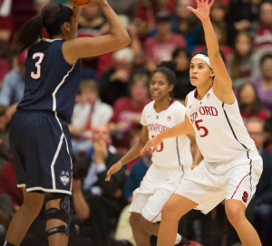 Freshman forward Kaylee Johnson (5)