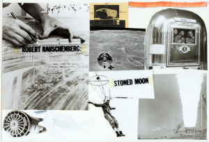 : Robert Rauschenberg (U.S.A., 1925–2008), Cover Page for Stoned Moon Book, 1970. Photo collage with watercolor, press type, acetate, graphite, and colored pencil on illustrated board. Lent by Robert Rauschenberg Foundation. © Robert Rauschenberg Foundation / licensed by VAGA, New York, NY.