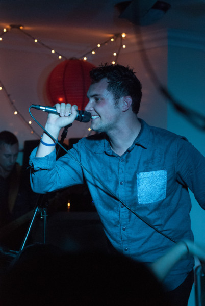 Siberian Front lead singer Thomas Reidy at a performance at Sigma Chi earlier this year. Photo by Gabriela Groth.