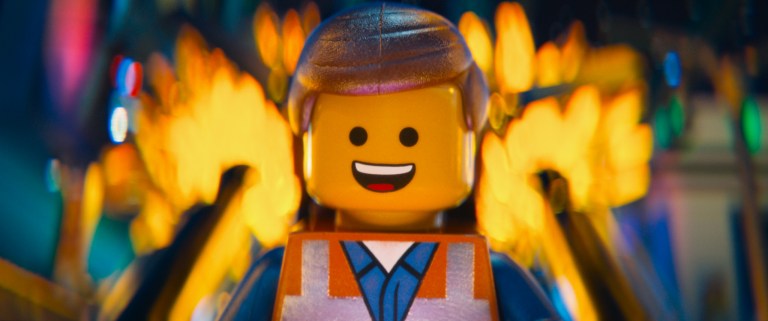 LEGOÂ® minifigure Emmet (voiced by CHRIS PRATT) in the 3D computer animated adventure "The LEGOÂ® Movie," from Warner Bros. Pictures, Village Roadshow Pictures and Lego System A/S. A Warner Bros. Pictures release.