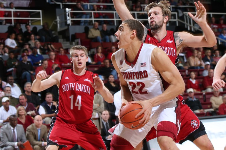 Freshman forward Reid Travis led the team with his 76 total rebounds this season and was instrumental in the Cardinal's road upset of No. 9 Texas earlier this season. (BOB DREBIN/stanfordphoto.com)