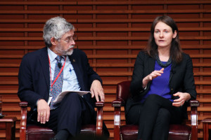 Co-founder of the startup CloudFlare, Michelle Zatlyn, speaks during a discussion in the afternoon session of the White House Cybersecurity Summit. CATALINA RAMIREZ-SAENZ/The Stanford Daily