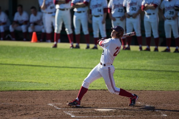 Freshman first baseman Matt Winaker has started the season on a tear, and has now gone 5-for-13 with 7 RBIs over the Cardinal's last four games. (CASEY VALENTINE/isiphotos.com)