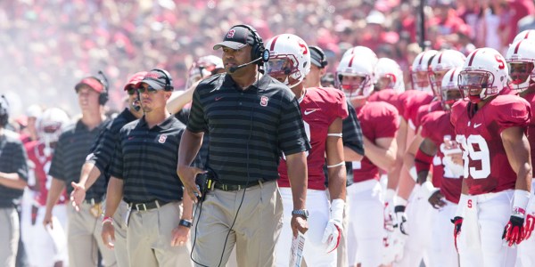 (TRI NGUYEN/SPO) Head Coach David Shaw (above) is losing a handful of seniors to transfers in the upcoming season.