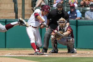 Sophomore infielder Tommy Edman has made his last six starts at shortstop in place of injured junior Drew Jackson, and has coincidentally improved at the plate over that recent stretch. (BOB DREBIN/isiphotos.com)