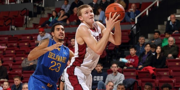 Freshman forward Michael Humphrey (above) will be a game time decision after spraining an ankle last week. He is a crucial part of Stanford's balancing depth, and they could suffer down low without him. (BOB DREBIN/Stanford Photo).