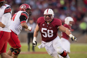 Graduating senior David Parry will look to place high in the upcoming draft. He is a powerful force on the defensive front. (DAVID BERNAL/David Bernal Photography).