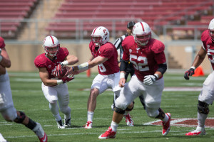 Sophomore running back Christian McCaffrey (left)