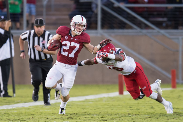 STANFORD, CA - November 15, 2014: The Stanford Cardinal vs Utah Utes game at Stanford Stadium in Stanford, California. Final score, Stanford Cardinal 17, Oregon State Beavers 20 (2OT)