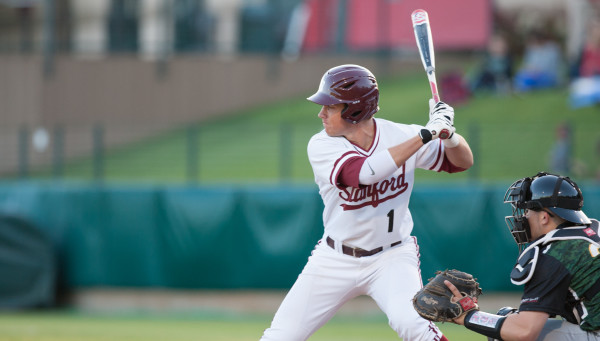 STANFORD, CA - March 31, 2015: Stanford Cardinal vs the USF Dons at Klein Field, Sunken Diamond. Stanford won 5-3