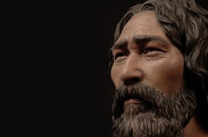 The bust, created by StudioEIS and reconstructed by sculptor Amanda Danning, shows how the Kennewick Man may have looked. (Courtesy of Brittany Tatchell/Smithsonian)