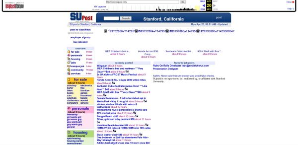 SUPost.com as of March 20, 2015. Courtesy The Internet Archive Wayback Machine