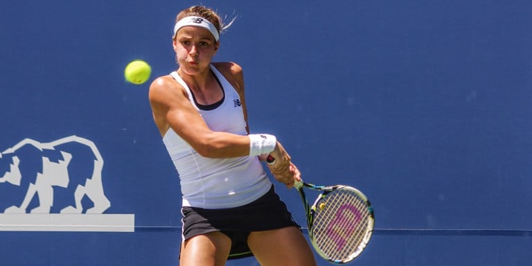 Bank of the West Classic, Nicole Gibbs d. Caroline Garcia (6-4, 7-5). Pictured: Nicole Gibbs