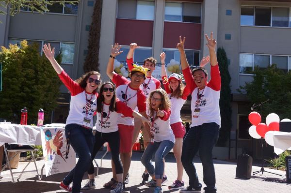 The Florence Moore Hall staff welcomed incoming freshmen all day on Tuesday, screaming their names as they walked up to check in tables.