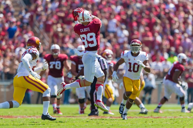 STANFORD, CA - SEPTEMBER 6, 2014:  Devon Cajuste during Stanford's game against USC. The Trojans defeated the Cardinal 13-10.