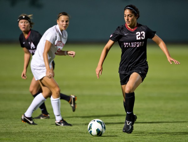 To increase offensive efficiency, the Cardinal plan to better utilize senior forward Haley Rosen (right). Rosen stepped up big in the Cardinal's last game, notching a goal and the game-winning assist. (DAVID BERNAL/isiphotos.com)