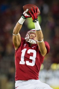 After only having one catch in twelve games last season, Stallworth already has 3 catches for 37 yards this year. (DAVID BERNAL/stanfordphoto.com)