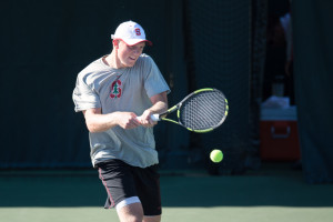 STANFORD, CA - March 27, 2015: The Stanford Cardinal Men's Tennis vs the Utah Utes at Stanford California, California. Final score, Stanford 6, Utah 1.