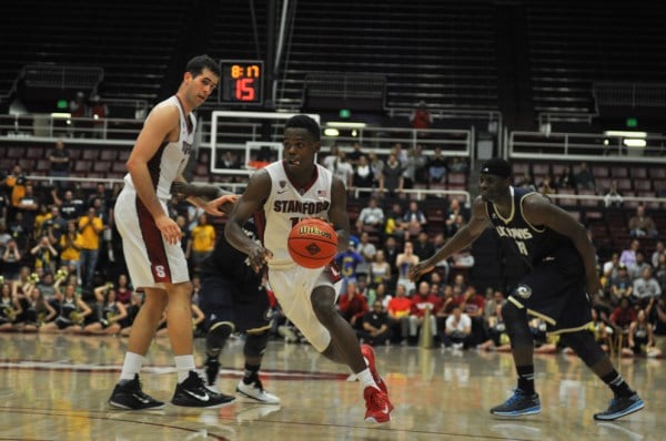 Junior guard Marcus Allen has been sidelined indefinitely with a stress fracture in his right foot. (RAHIM ULLAH/The Stanford Daily)