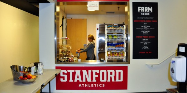 The Farm Stand opened in Maples Pavilion earlier this month. (ALLISON HARMAN/The Stanford Daily)