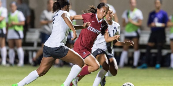 STANFORD, CA - September 11, 2015: The Stanford Cardinal vs Penn State Nittany Lions women's soccer match in Stanford, California. Final score, Stanford 0, Penn State 2.