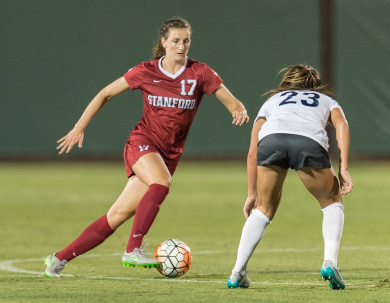 STANFORD, CA - September 11, 2015: The Stanford Cardinal vs Penn State Nittany Lions women's soccer match in Stanford, California. Final score, Stanford 0, Penn State 2.