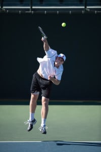 STANFORD, CA - March 27, 2015: The Stanford Cardinal Men's Tennis vs the Utah Utes at Stanford California, California. Final score, Stanford 6, Utah 1.