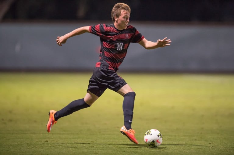 STANFORD, CA - October 8, 2014: The Stanford Cardinal vs San Diego State Aztec's men's soccer match in Stanford, California. Final score, Stanford 2, San Diego State 0.