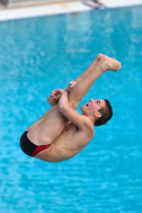 STANFORD, CA - OCTOBER 14, 2011: Stanford University men's swimming & diving competes against the University of Hawai‘i at the Avery Aquatics Center in Stanford, California on October 14, 2011.  Stanford bested San Jose State, 149-82.