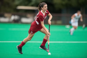 STANFORD, CA - October 31, 2014:  The Stanford Cardinal vs the UC Davis Aggies at Varsity Field Hockey Turf in Stanford, CA. Final score Stanford Cardinal 2, UC Davis Aggies 1.