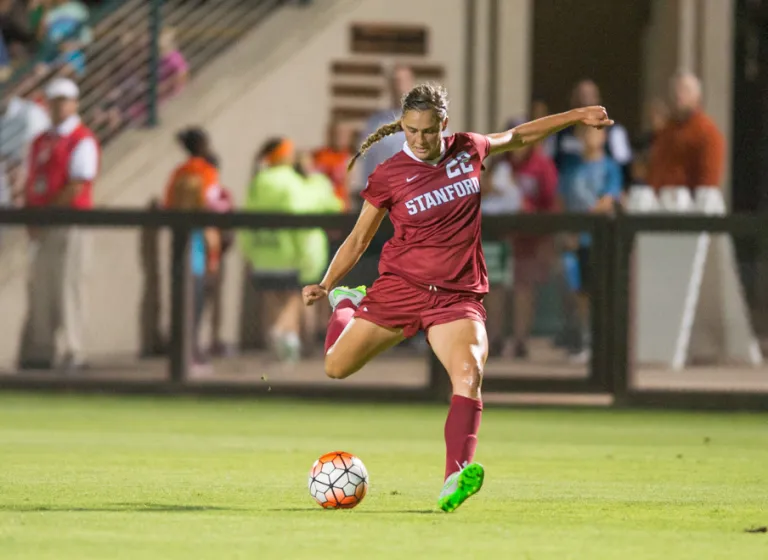 Freshman forward Averie Collins (above) netted her third goal of the season in the 44th minute of the Cardinal's game against SJSU. The goal came off a crafty assist from Ryan Walker-Hartshorn, and effectively sealed the game for the Cardinal. (JOHN TODD/isiphotos.com).