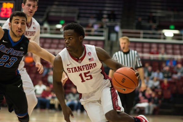 Junior guard Marcus Allen (above) scores a game-high 17 points to lead the Cardinal to a ___ victory over DePaul, its third straightwin. (RAHIM ULLAH/The Stanford Daily)