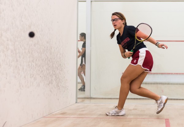 Fifth-year senior Madeleine Gill (above) won her match in five games on Sunday against No. 8 Columbia. The captain helped to lead her team to a 7-2 victory after losing to the lions 5-4 last year. (DAVID BERNAL/stanfordphoto.com)