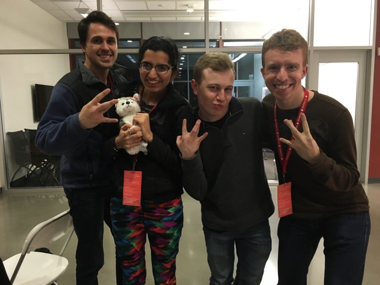 Mentor Will Strimling (second to the right) posed with fellow U-Dub students and Pulse team members. (ISABELA BUMANLAG/The Stanford Daily)