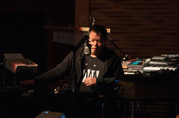 Kid Koala, a.k.a. Eric San, provided sound effects and accompaniment for the Afiara String Quartet. (RAHIM ULLAH/The Stanford Daily)