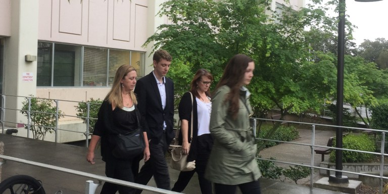 Brock Turner seen exiting the Palo Alto courthouse during his trial. Turner has been convicted on three felony counts for sexual assault on campus last January (HANNAH KNOWLES/The Stanford Daily)