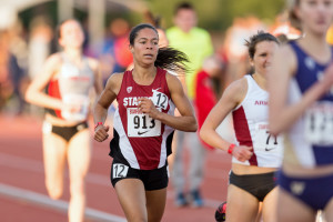 STANFORD, CA - April 3, 2015: Stanford hosts the Stanford Invitational Track Meet at Stanford University in Stanford, California.