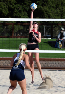 Stanford, CA; Wednesday April 21, 2015; Sand Volleyball, Stanford vs St. Mary's (California).