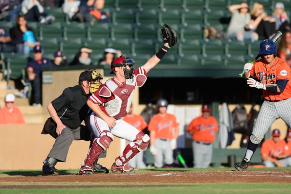 Junior catcher Alex Dunlap (above) stayed hot during the series sweep to ASU, knocking five hits and driving in three to raise his batting average to a team-leading .337. (RAHIM ULLAH/The Stanford Daily)