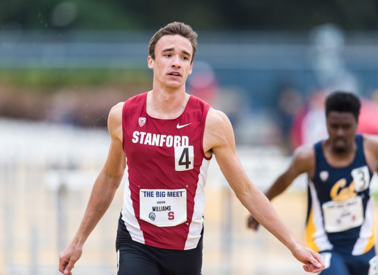 BERKELEY, CA -April 9, 2016: The Stanford Cardinal vs the Cal Bears for the Big Meet at the University of California. Women's score: Stanford 114, Cal 48. Men's score: Stanford 86, Cal 77.