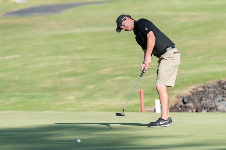 Senior David Boote (above) finished tied for third individually at the Pac-12 Championships, shooting 7-under, as Stanford placed three golfers in the top 10 and all six in the top 30. (DAVID BERNAL/isiphotos.com)