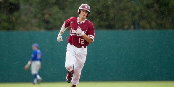 A spectacular performance by Duke Kinamon (above) was capped off when the freshman drove in the Cardinal's go-ahead run, giving the team its second victory in the last three games. (David Bernal/stanfordphoto.com)