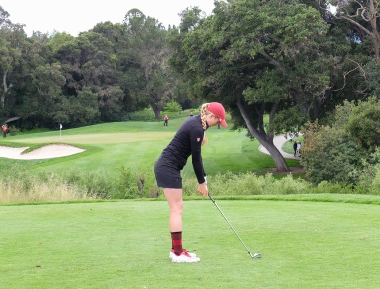 Junior Casey Danielson (above) finished tied for fourth individually at the NCAA Stanford Regional and birdied 16 and 17 in the third round to help Stanford come back against USC to clinch a share of the regional title. Stanford now advances to the NCAA Championships' Match Play round in Eugene, Oregon. (ANDREW MATHER/The Stanford Daily)