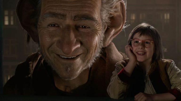 (l-r) Mark Rylance and Ruby Barnhill star in Steven Spielberg's "The BFG," based upon the 1982 children's novel by Roald Dahl (Photo courtesy of Disney).