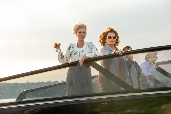 Joanna Lumley as "Patsy" and Jennifer Saunders as "Edina" in the film ABSOLUTELY FABULOUS: THE MOVIE. (Photo by David Appleby, Twentieth Century Fox).